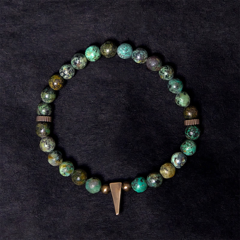 Bracciale Buddha Stones Vintage con design anticato in rame turchese - Image 2