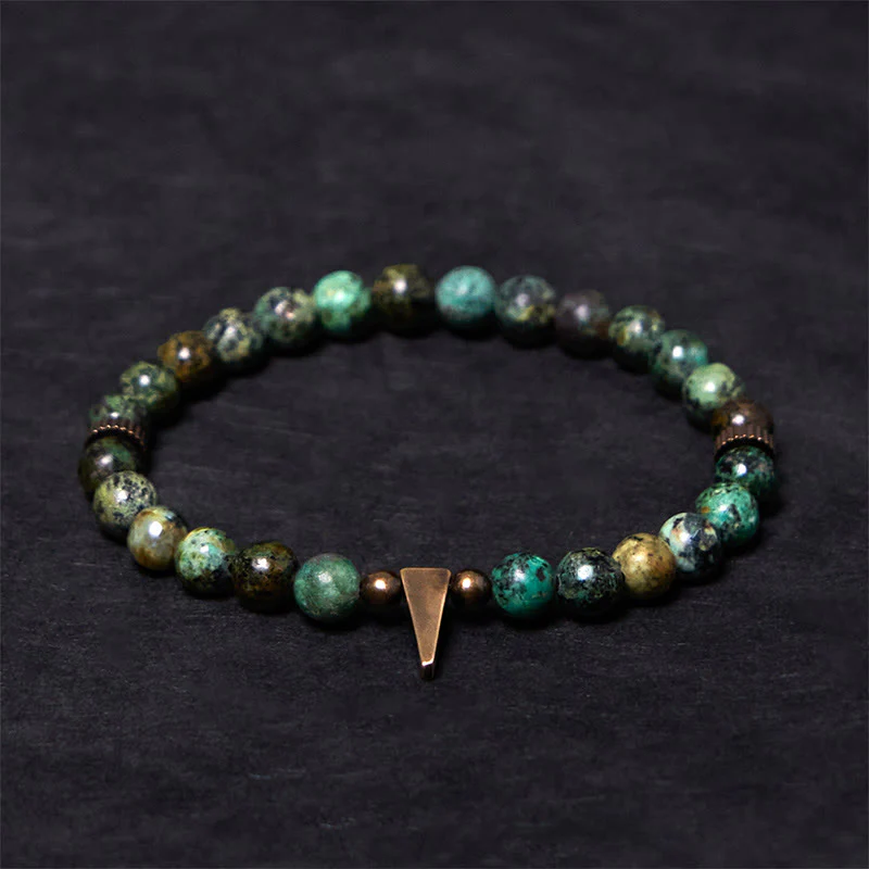 Bracciale Buddha Stones Vintage con design anticato in rame turchese - Image 3