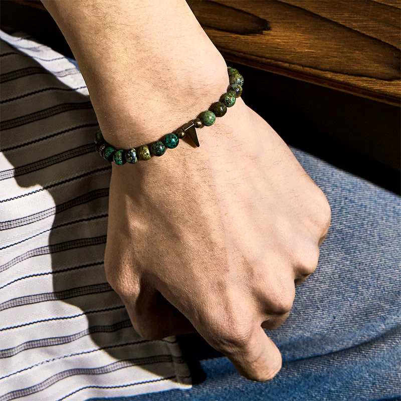 Bracciale Buddha Stones Vintage con design anticato in rame turchese - Image 4