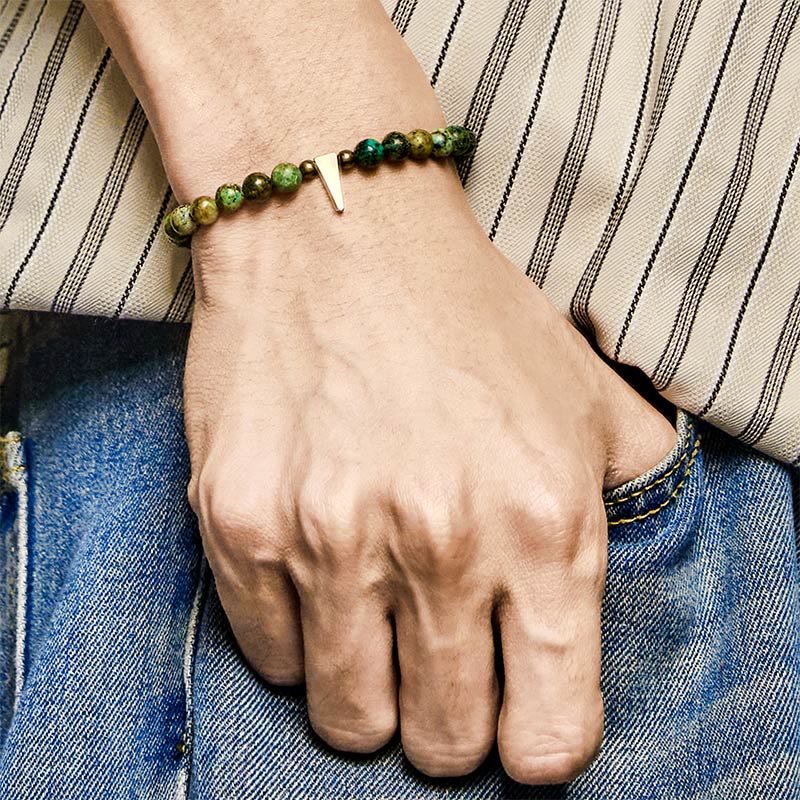 Bracciale Buddha Stones Vintage con design anticato in rame turchese - Image 5