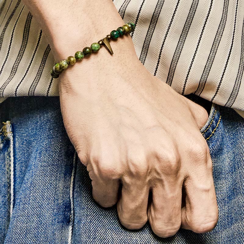 Bracciale Buddha Stones Vintage con design anticato in rame turchese - Image 6