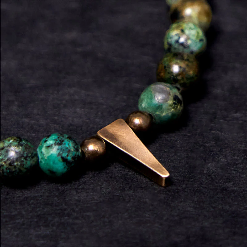 Bracciale Buddha Stones Vintage con design anticato in rame turchese - Image 7