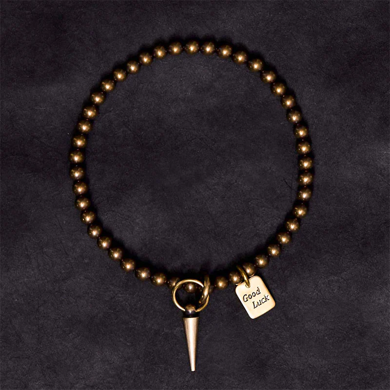 Bracciale Buddha Stones Vintage Rame Ottone Perline Fortuna Equilibrio - Image 2