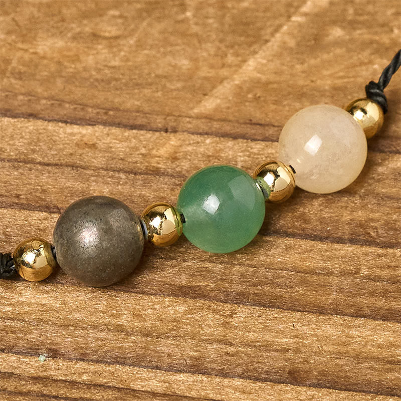 Bracciale con carta del successo in corda, citrino, avventurina verde e pirite di Buddha Stones - Image 15