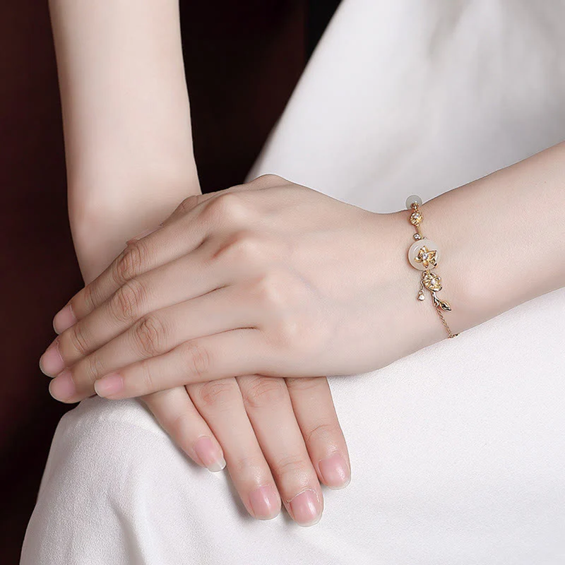 Bracciale con catena portafortuna in argento sterling 925 con fibbia della pace in giada Hetian Buddha Stones - Image 5