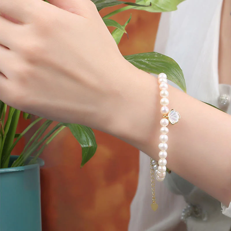 Bracciale con ciondolo in perle di cristallo naturale placcato oro 14K Buddha Stones - Image 11
