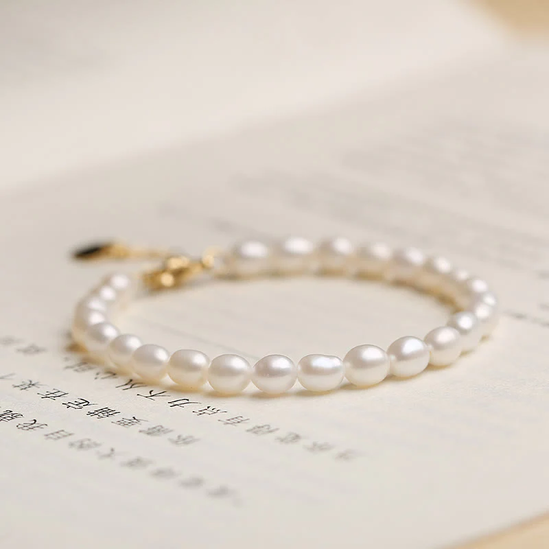 Bracciale con ciondolo in perle di cristallo naturale placcato oro 14K Buddha Stones - Image 14