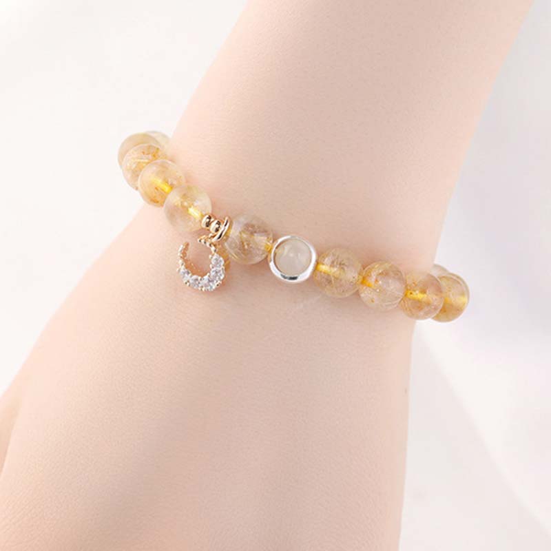 Bracciale con ciondolo lunare e protezione dalla fortuna in citrino - Image 3