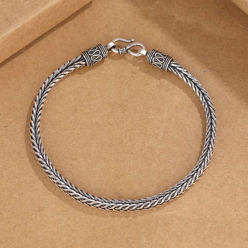Bracciale con fibbia della ricchezza intrecciata a forma di chiglia di drago vintage Buddha Stones - Image 4