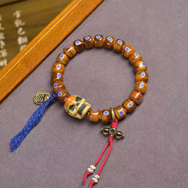 Bracciale con perline di osso tibetane Buddha Stones, il Signore della Foresta dei Cadaveri, che tiene lontani gli spiriti maligni - Image 2