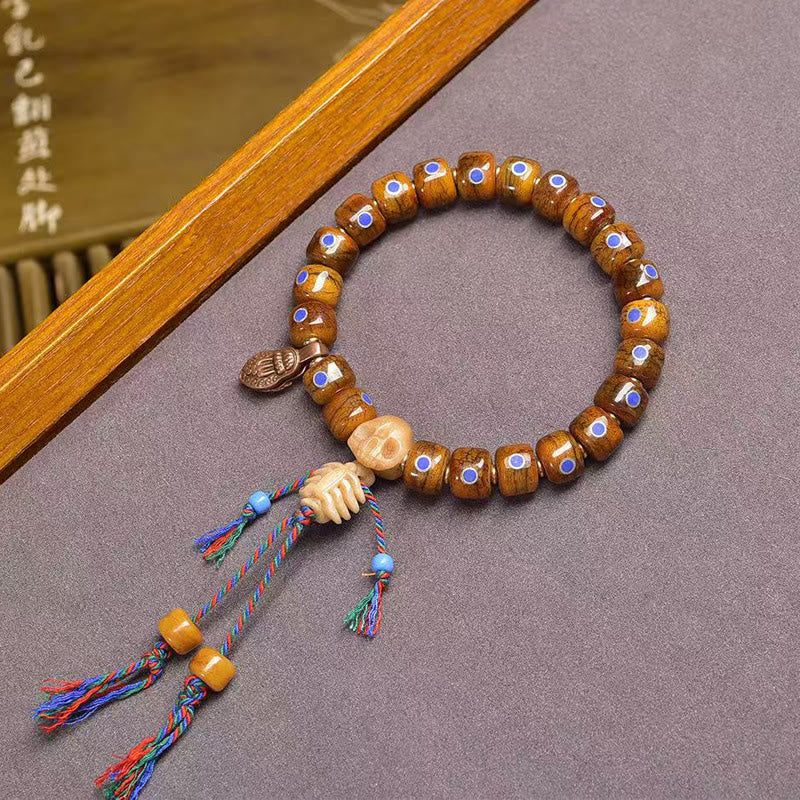 Bracciale con perline di osso tibetane Buddha Stones, il Signore della Foresta dei Cadaveri, che tiene lontani gli spiriti maligni - Image 7