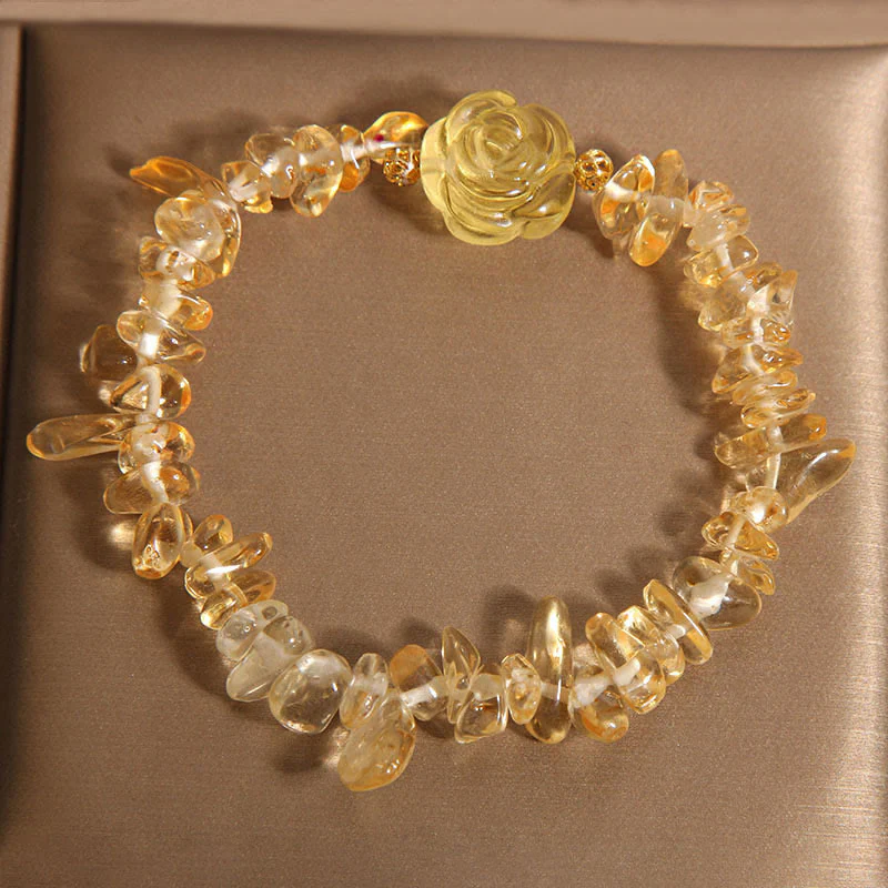 Bracciale del piacere con perline irregolari in citrino naturale Buddha Stones - Image 2
