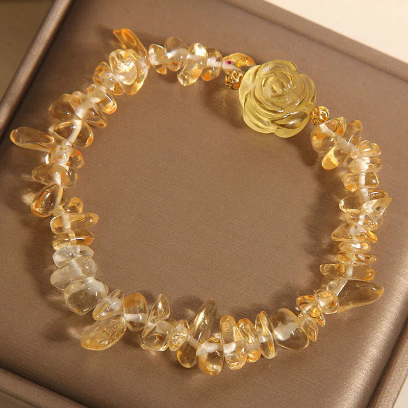 Bracciale del piacere con perline irregolari in citrino naturale Buddha Stones - Image 3