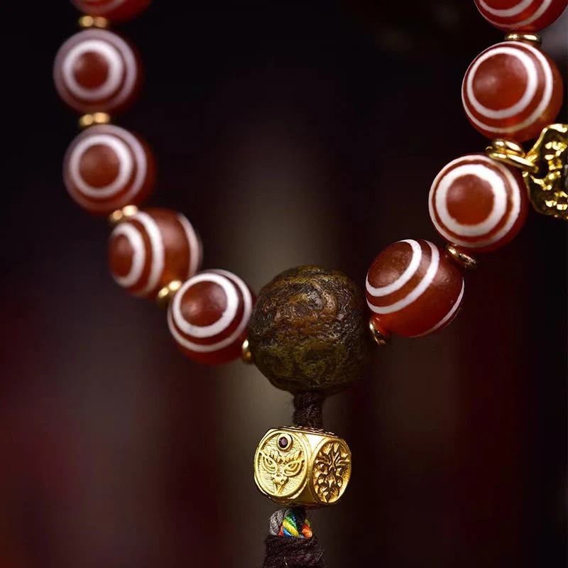 Bracciale della fiducia in agata rossa tibetana Zakiram di Buddha Stones - Image 4