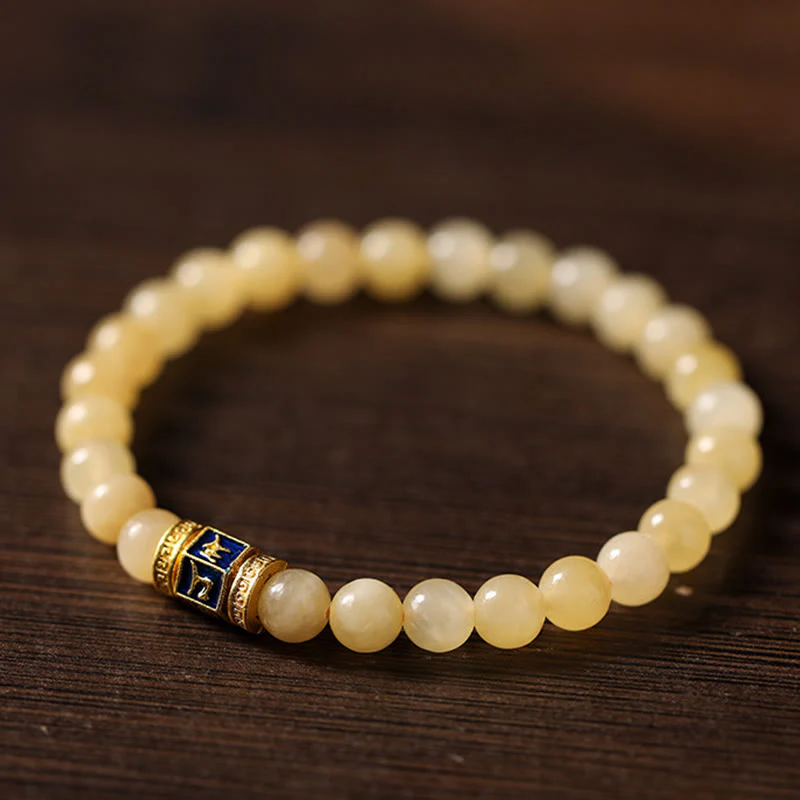 Bracciale della fortuna Buddha Stones e perle di topazio Om Mani Padme Hum - Image 2