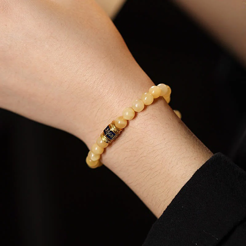 Bracciale della fortuna Buddha Stones e perle di topazio Om Mani Padme Hum - Image 4