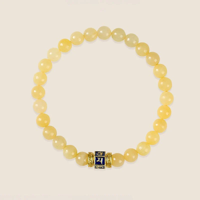 Bracciale della fortuna Buddha Stones e perle di topazio Om Mani Padme Hum - Image 5
