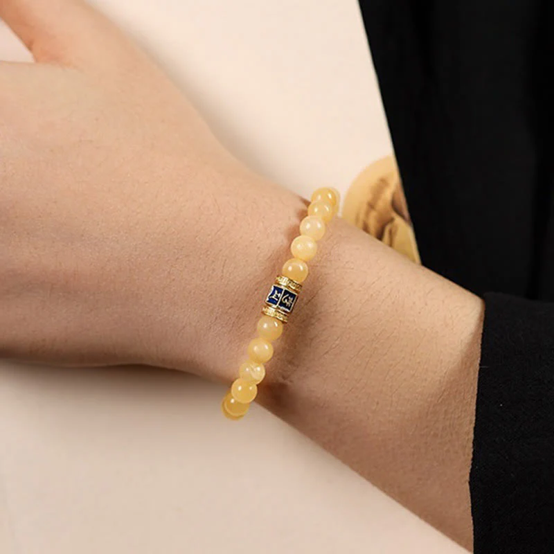 Bracciale della fortuna Buddha Stones e perle di topazio Om Mani Padme Hum - Image 9