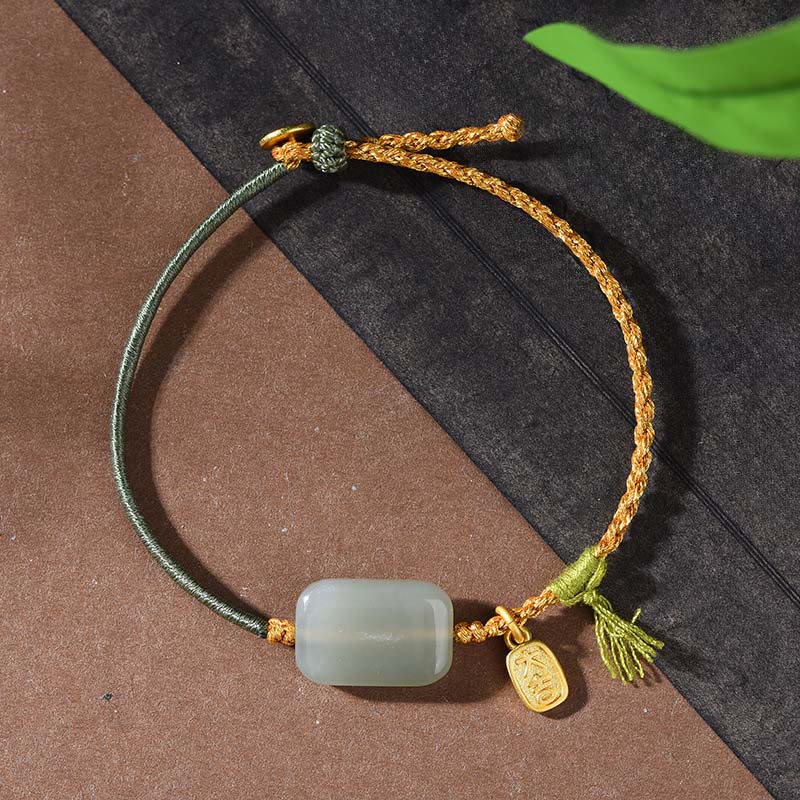 Bracciale della prosperità in giada Hetian in argento sterling 925 Buddha Stones - Image 9
