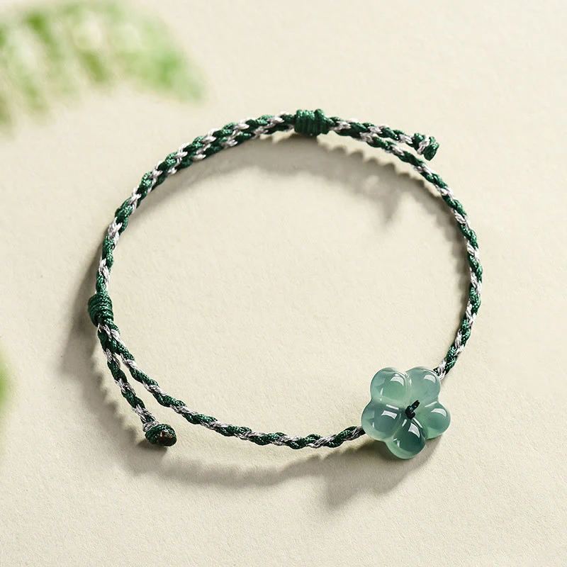 Bracciale della prosperità in giada naturale intrecciata a mano Buddha Stones - Image 3