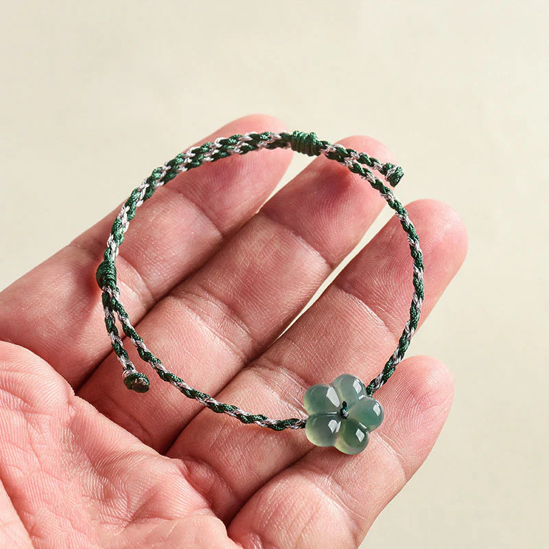 Bracciale della prosperità in giada naturale intrecciata a mano Buddha Stones - Image 9