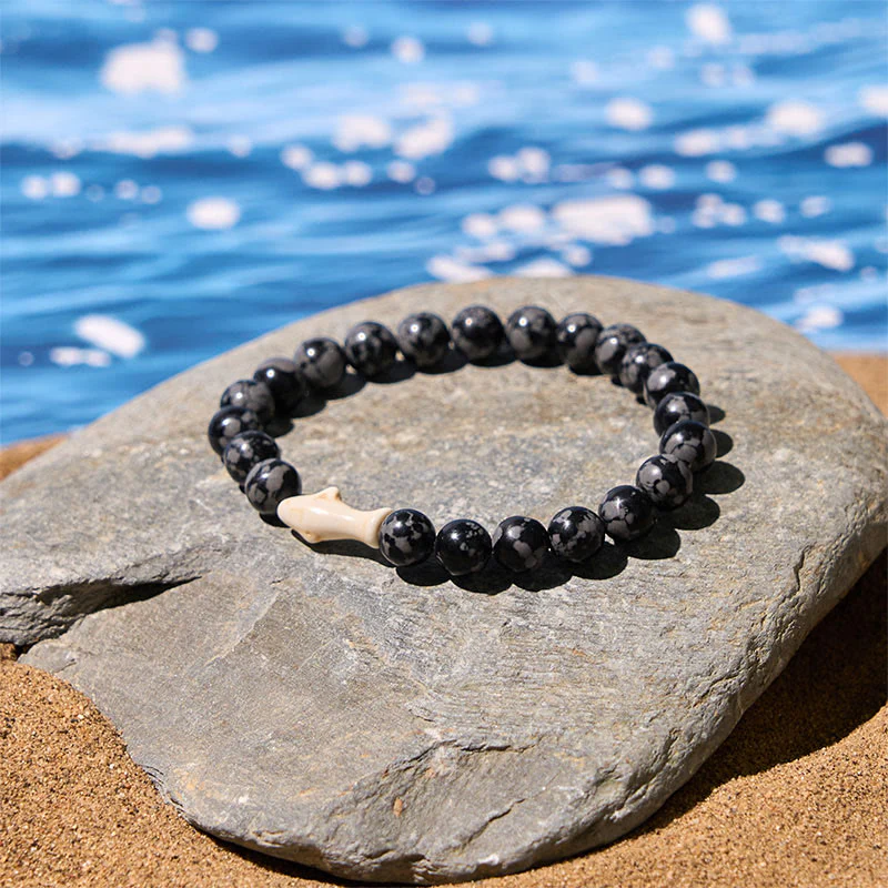 Bracciale della saggezza dello squalo in pietra di agata naturale Buddha Stones - Image 3