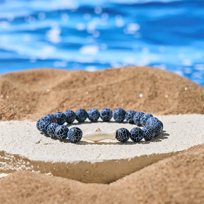 Bracciale della saggezza dello squalo in pietra di agata naturale Buddha Stones - Image 8