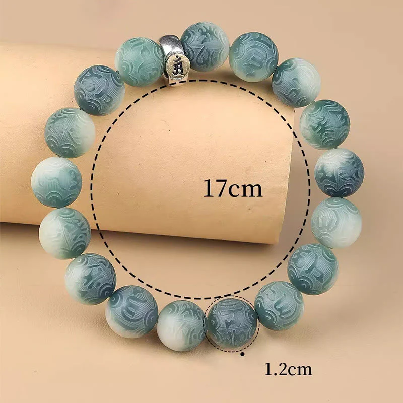 Bracciale della saggezza inciso con Buddha Stones dello zodiaco cinese natale Buddha Bodhi Om Mani Padme Hum - Image 18