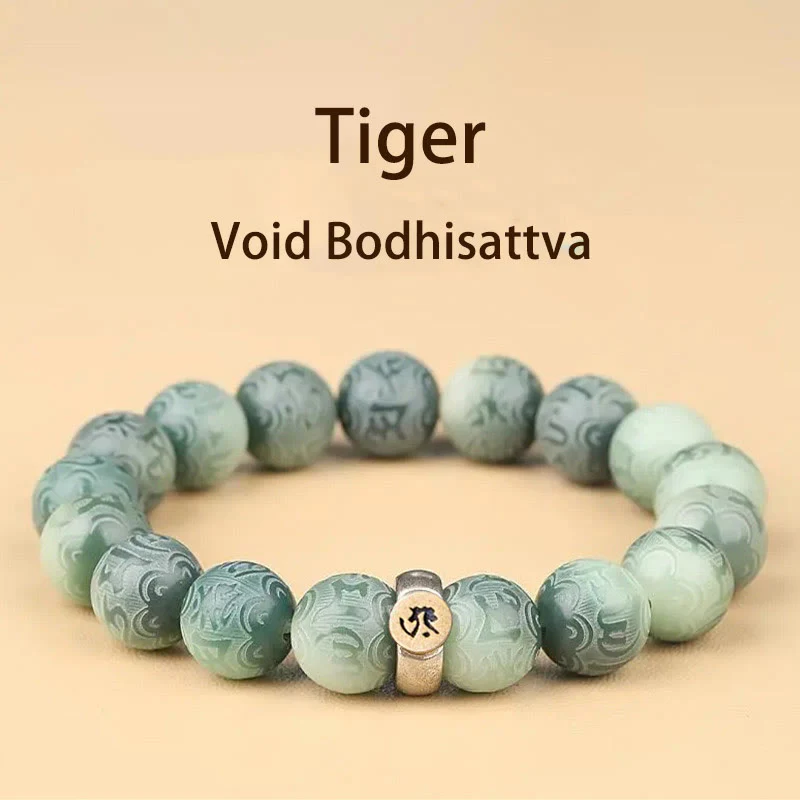 Bracciale della saggezza inciso con Buddha Stones dello zodiaco cinese natale Buddha Bodhi Om Mani Padme Hum - Image 5