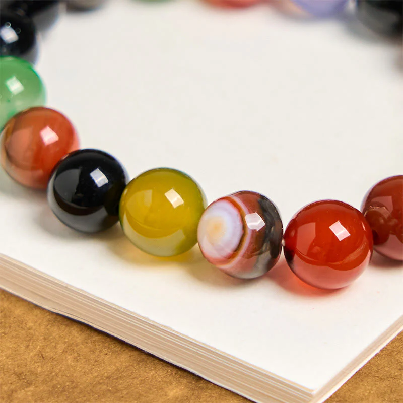 Bracciale dell'armonia in agata calcedonio naturale colorata Buddha Stones - Image 13