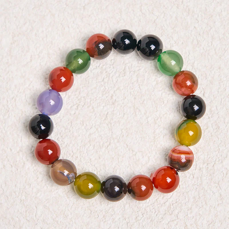 Bracciale dell'armonia in agata calcedonio naturale colorata Buddha Stones - Image 14