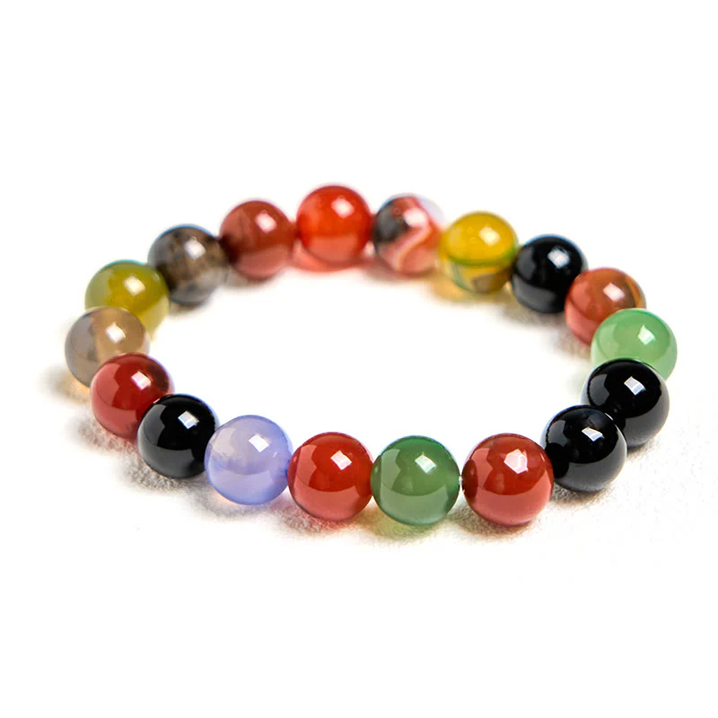 Bracciale dell'armonia in agata calcedonio naturale colorata Buddha Stones - Image 15