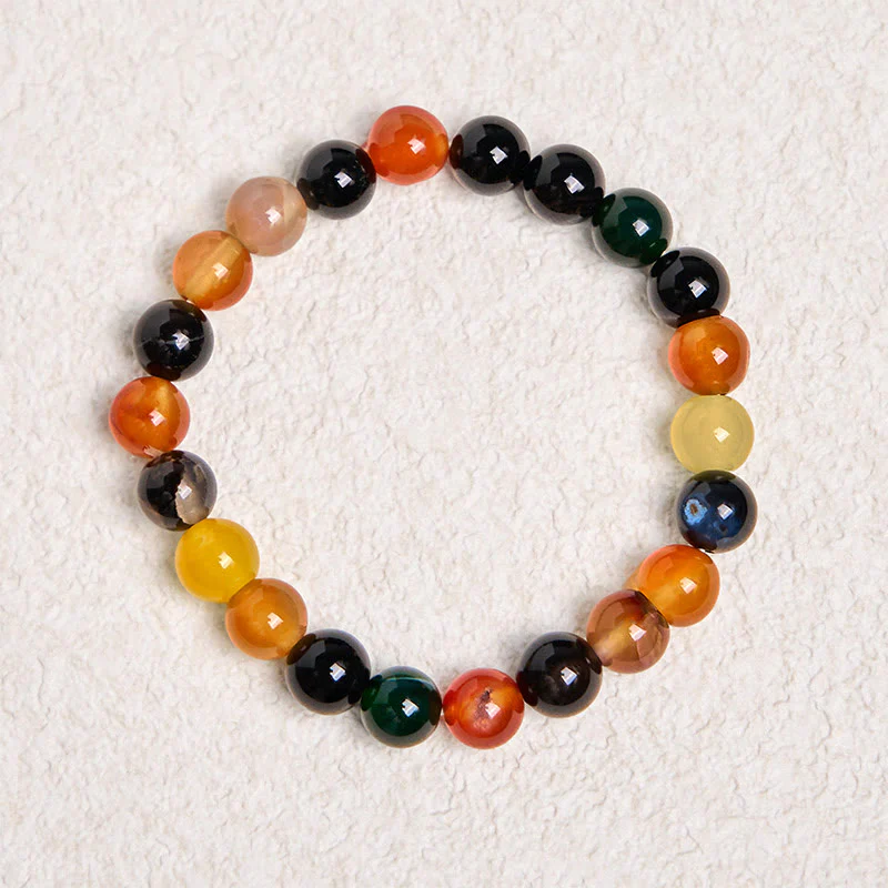 Bracciale dell'armonia in agata calcedonio naturale colorata Buddha Stones - Image 6