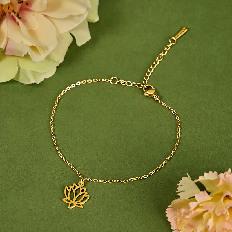 Bracciale dell'illuminazione in acciaio e titanio con motivo a loto Buddha Stones - Image 11