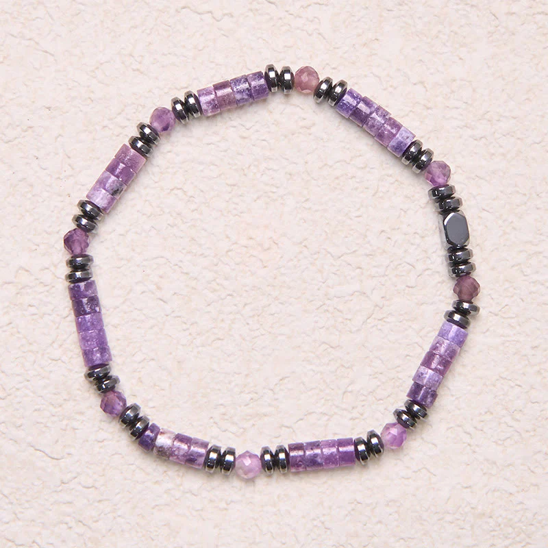 Bracciale di consapevolezza spirituale in ametista ematite Buddha Stones - Image 2