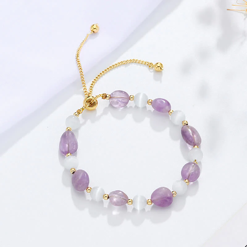 Bracciale di consapevolezza spirituale in quarzo rutilato nero e cristallo rosa ametista - Image 3