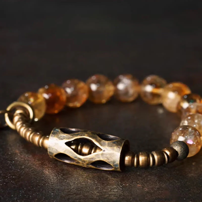 Bracciale di protezione Buddha Stones Daily Retro da 10 mm con perline di citrino - Image 10