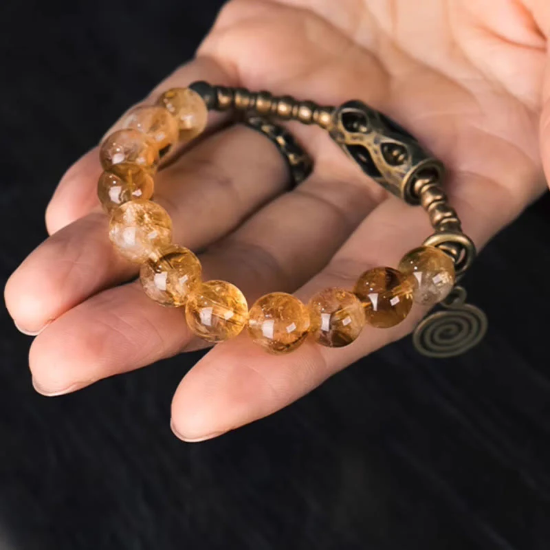 Bracciale di protezione Buddha Stones Daily Retro da 10 mm con perline di citrino - Image 12