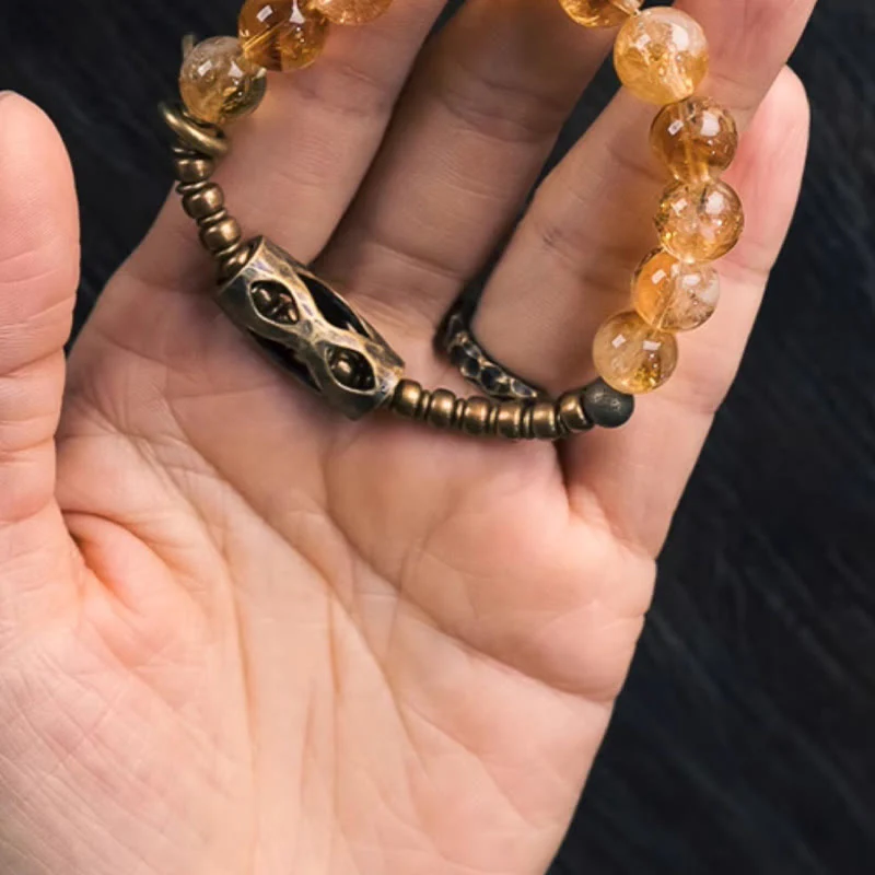 Bracciale di protezione Buddha Stones Daily Retro da 10 mm con perline di citrino - Image 13