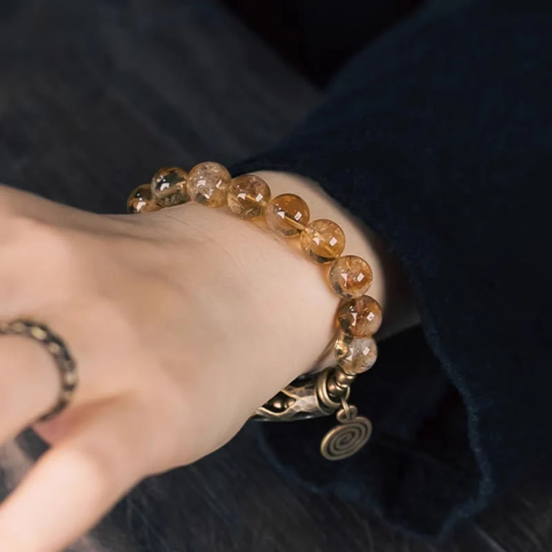 Bracciale di protezione Buddha Stones Daily Retro da 10 mm con perline di citrino - Image 16