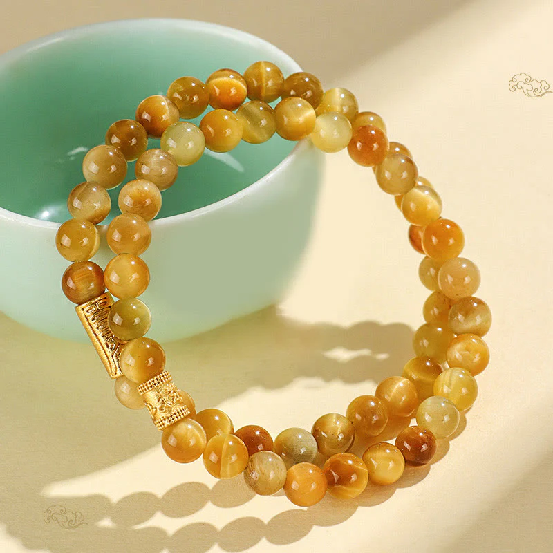 Bracciale di protezione con Buddha Stones Occhio di tigre Fu Carattere Bambù Koi Pesce Loto Om Mani Padme Hum - Image 18