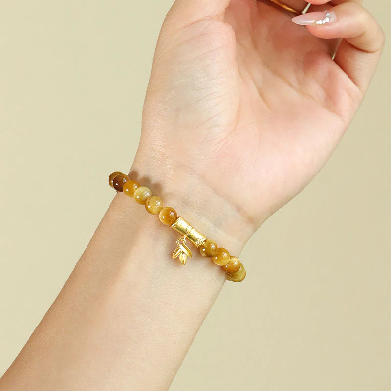 Bracciale di protezione con Buddha Stones Occhio di tigre Fu Carattere Bambù Koi Pesce Loto Om Mani Padme Hum - Image 3