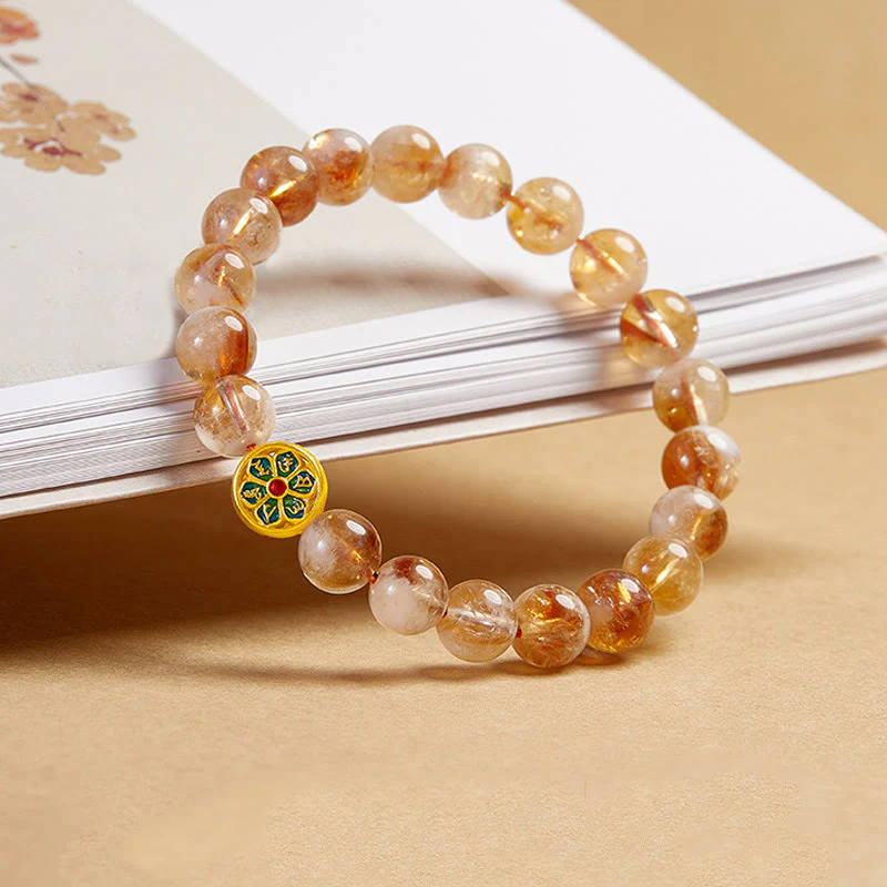 Bracciale di protezione in argento sterling 999 con Buddha Stones e citrino Om Mani Padme Hum - Image 2
