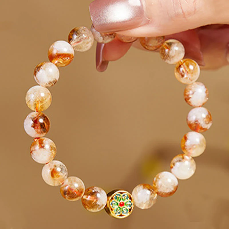 Bracciale di protezione in argento sterling 999 con Buddha Stones e citrino Om Mani Padme Hum - Image 3