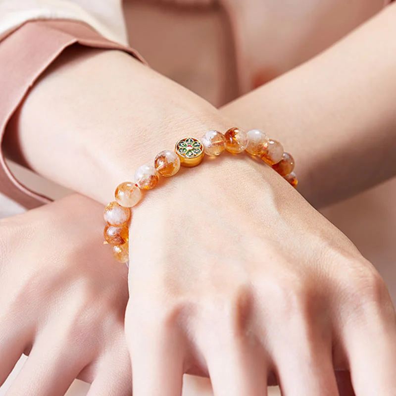 Bracciale di protezione in argento sterling 999 con Buddha Stones e citrino Om Mani Padme Hum - Image 7