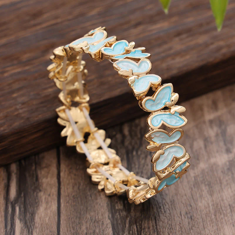 Bracciale elastico in lega con farfalla colorata Buddha Stones - Image 8