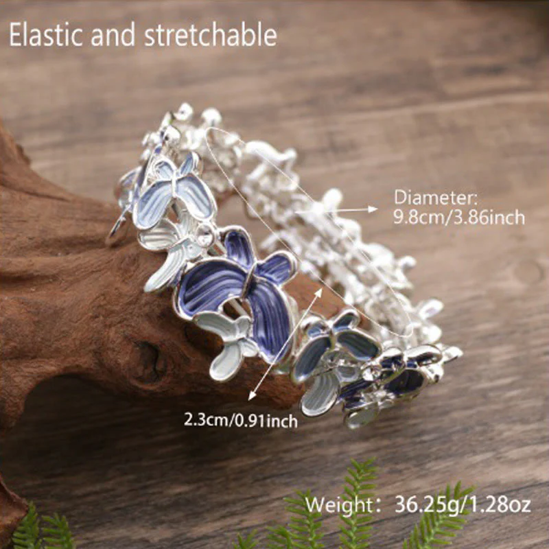 Bracciale elastico in lega con farfalla colorata Buddha Stones - Image 7