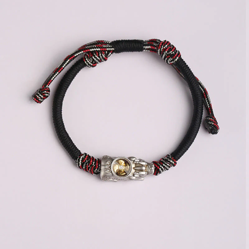 Bracciale in corda intrecciata a mano con Buddha Stones Pi Xiu, ricchezza e fortuna - Image 7