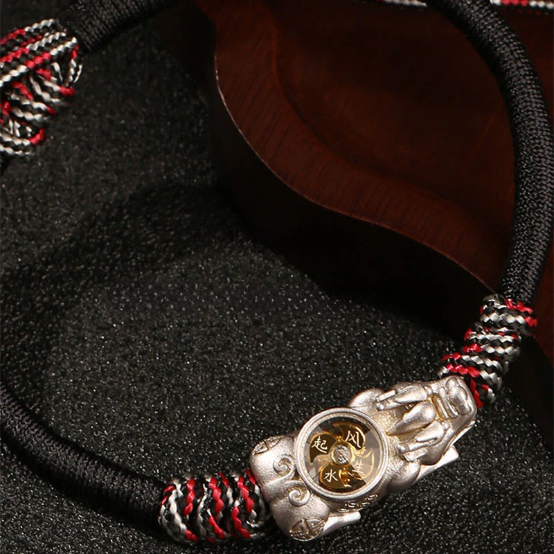 Bracciale in corda intrecciata a mano con Buddha Stones Pi Xiu, ricchezza e fortuna - Image 8