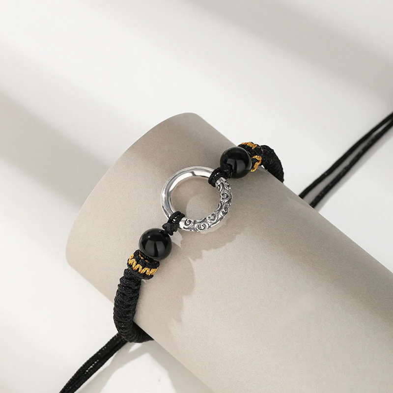 Bracciale intrecciato Buddha Stones 925 Sterling Silver Peace Buckle Auspicious Clouds Fortune - Image 3